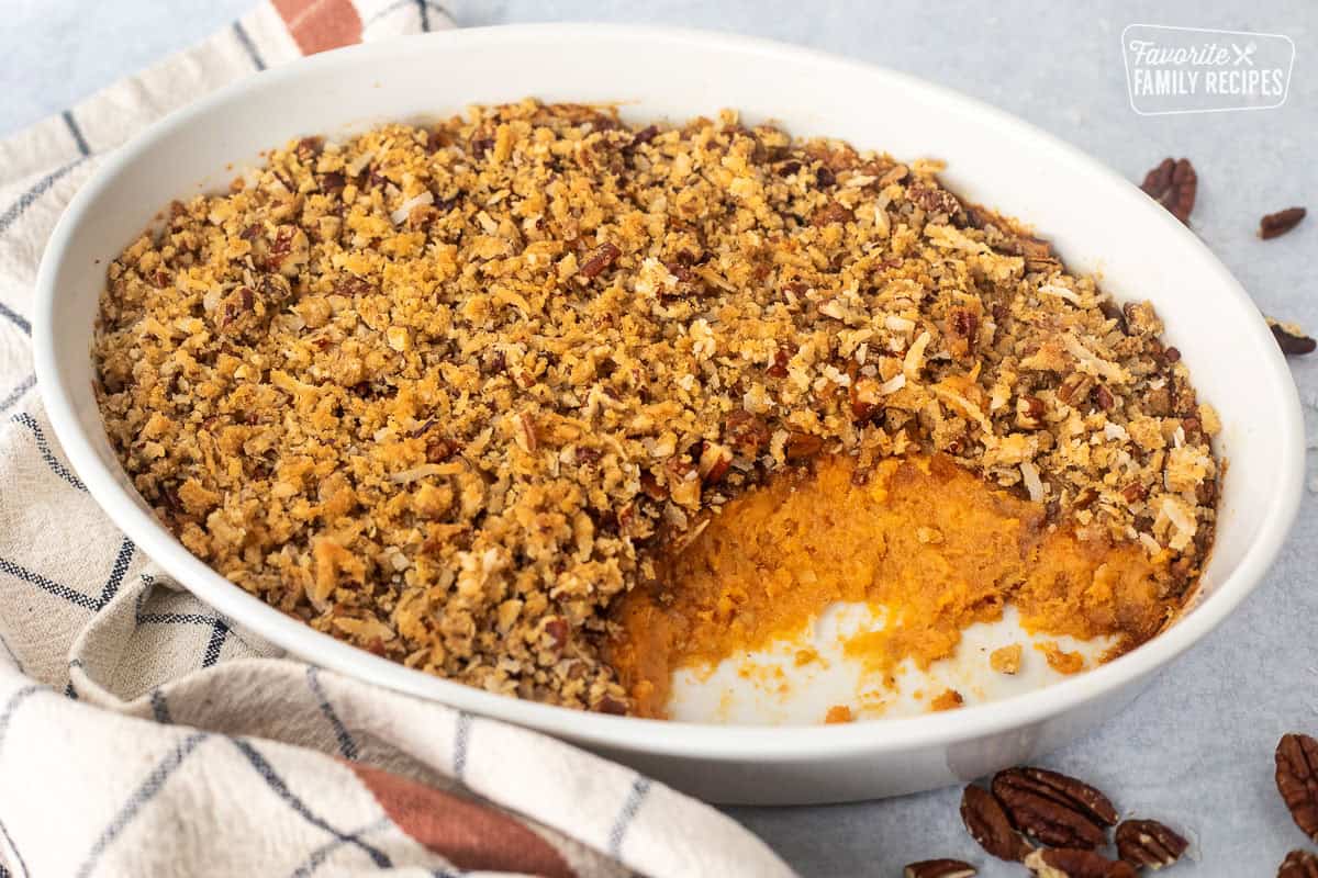 Sweet Potato Casserole: Crunchy Pecans, Creamy Sweetness, No Marshmallows